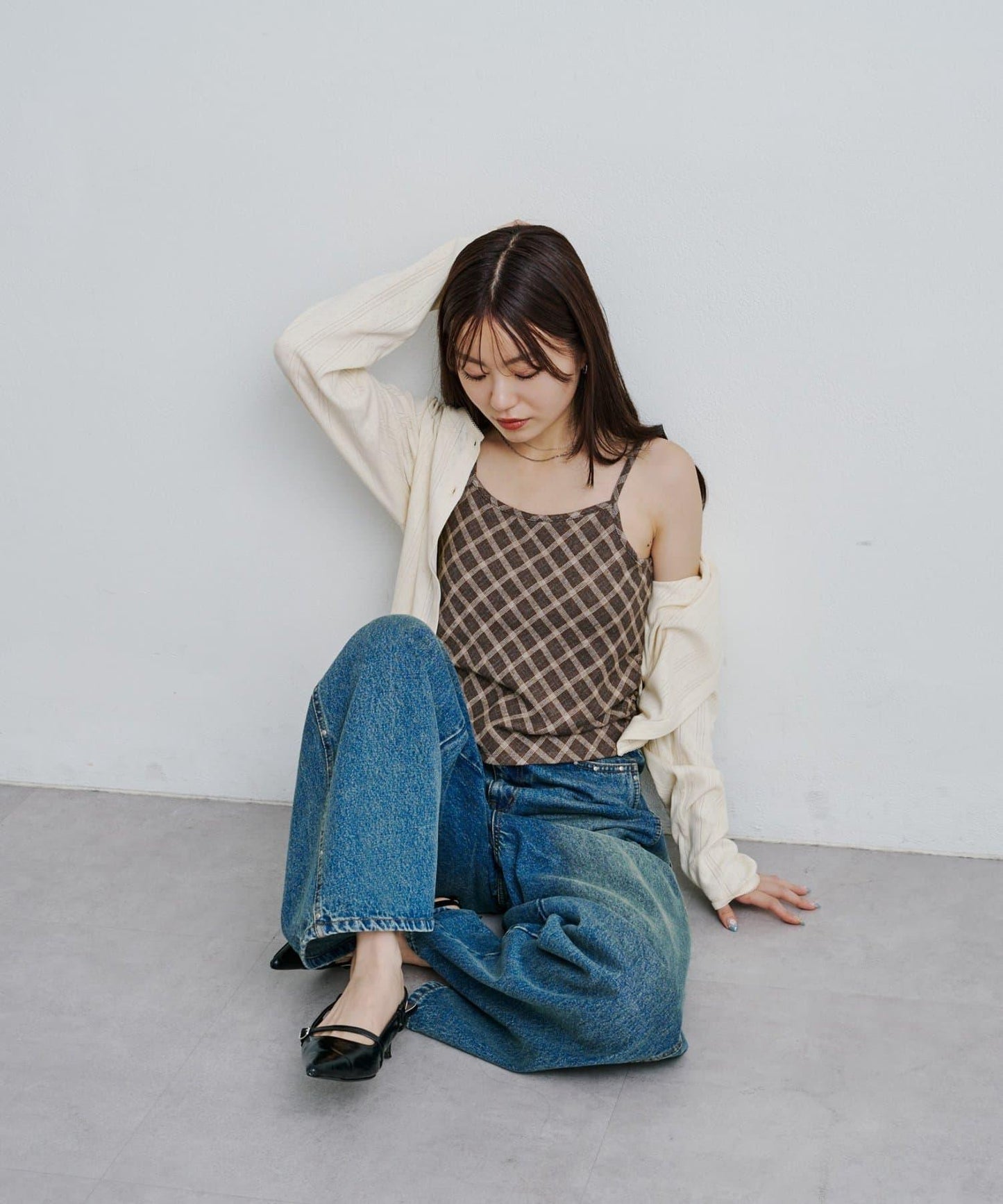 【2025AW】格紋提花吊帶