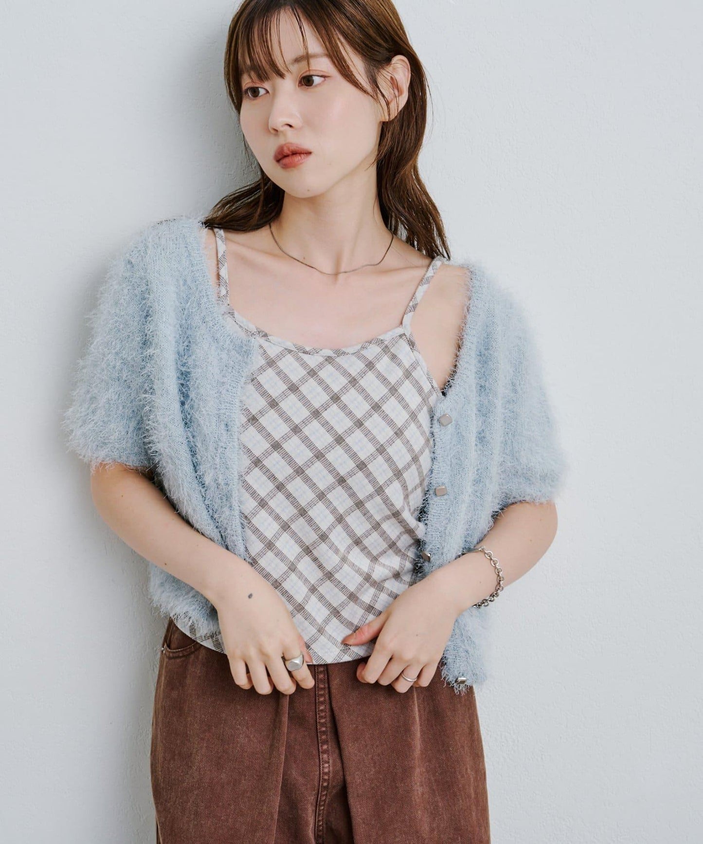 【2025AW】格紋提花吊帶