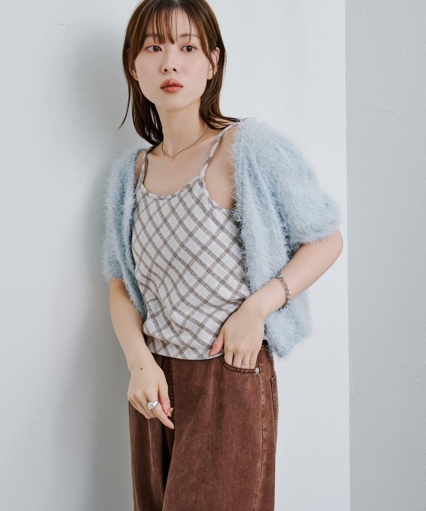 【2025AW】格紋提花吊帶