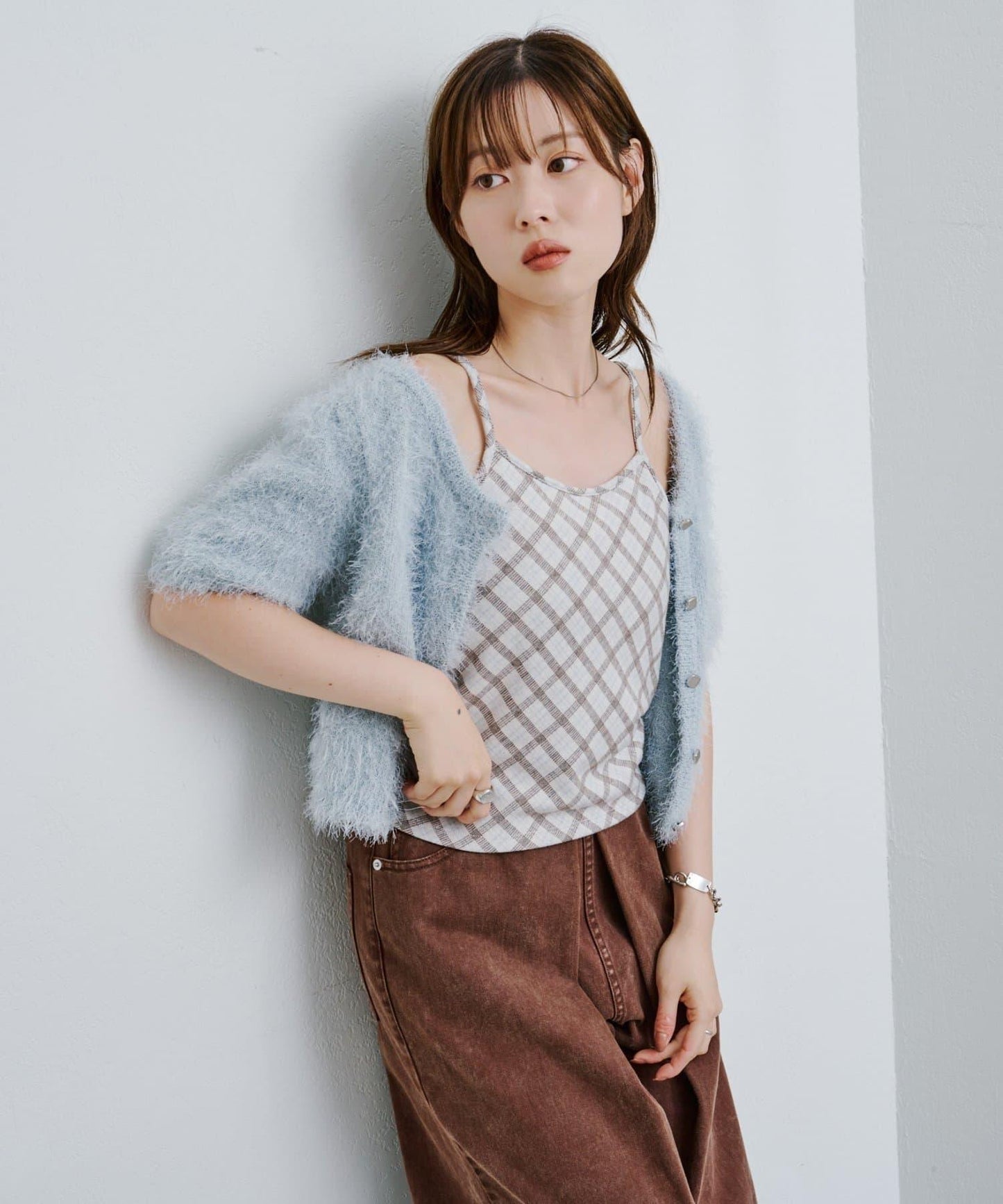 【2025AW】格紋提花吊帶
