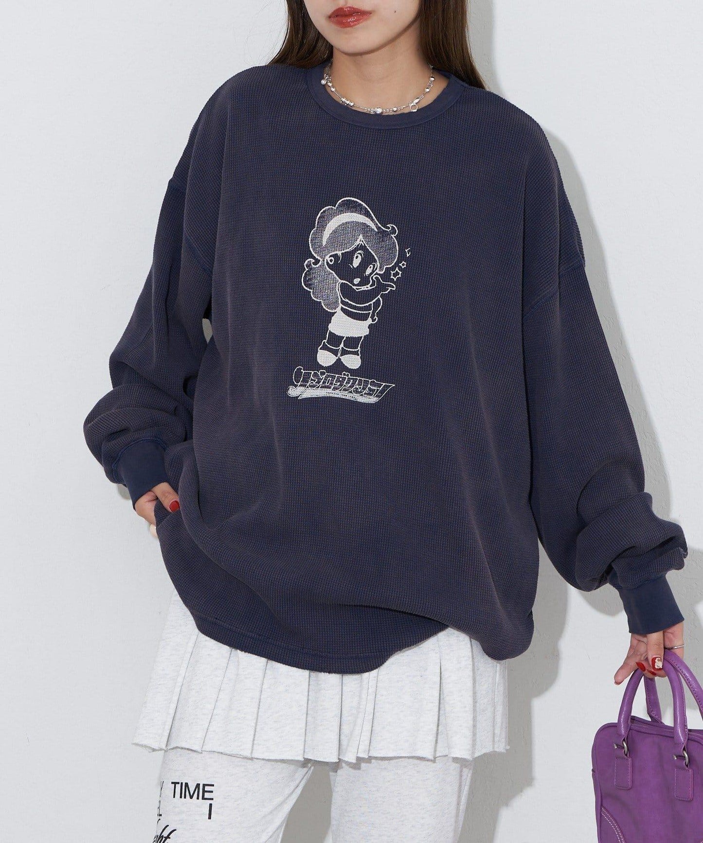 【RePRODUCTION LABEL / リプロダクションレーベル】漸變色圓領保暖長袖T恤