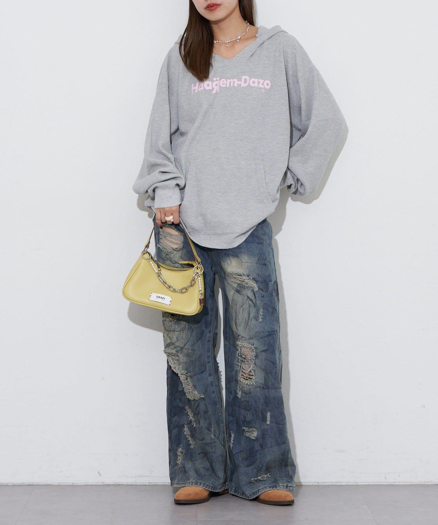 【RePRODUCTION LABEL / リプロダクションレーベル】漸變色開領保暖長袖T恤