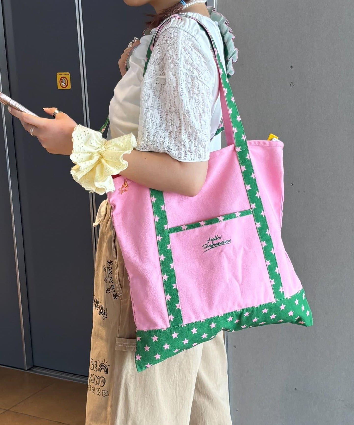 (momo企畫)【HELLO.SANFRANCISCO】帶手機斜挎包的應援托特包