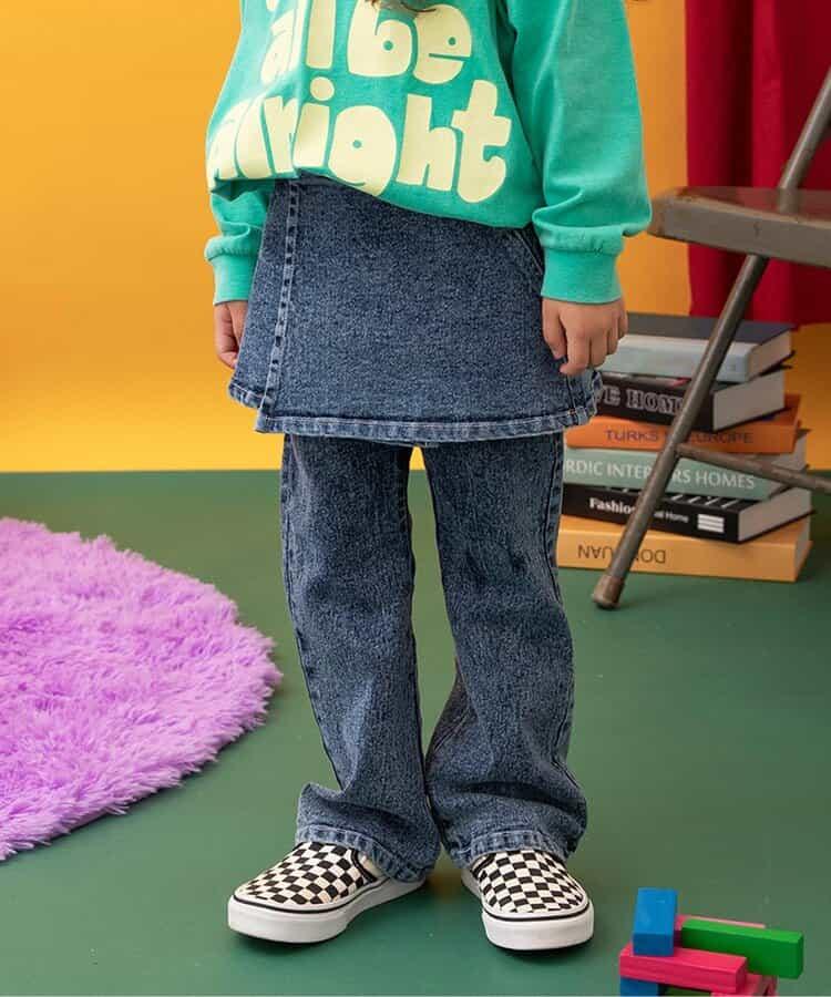 I'm Jelly!化學水洗牛仔裙褲套裝 10分長度