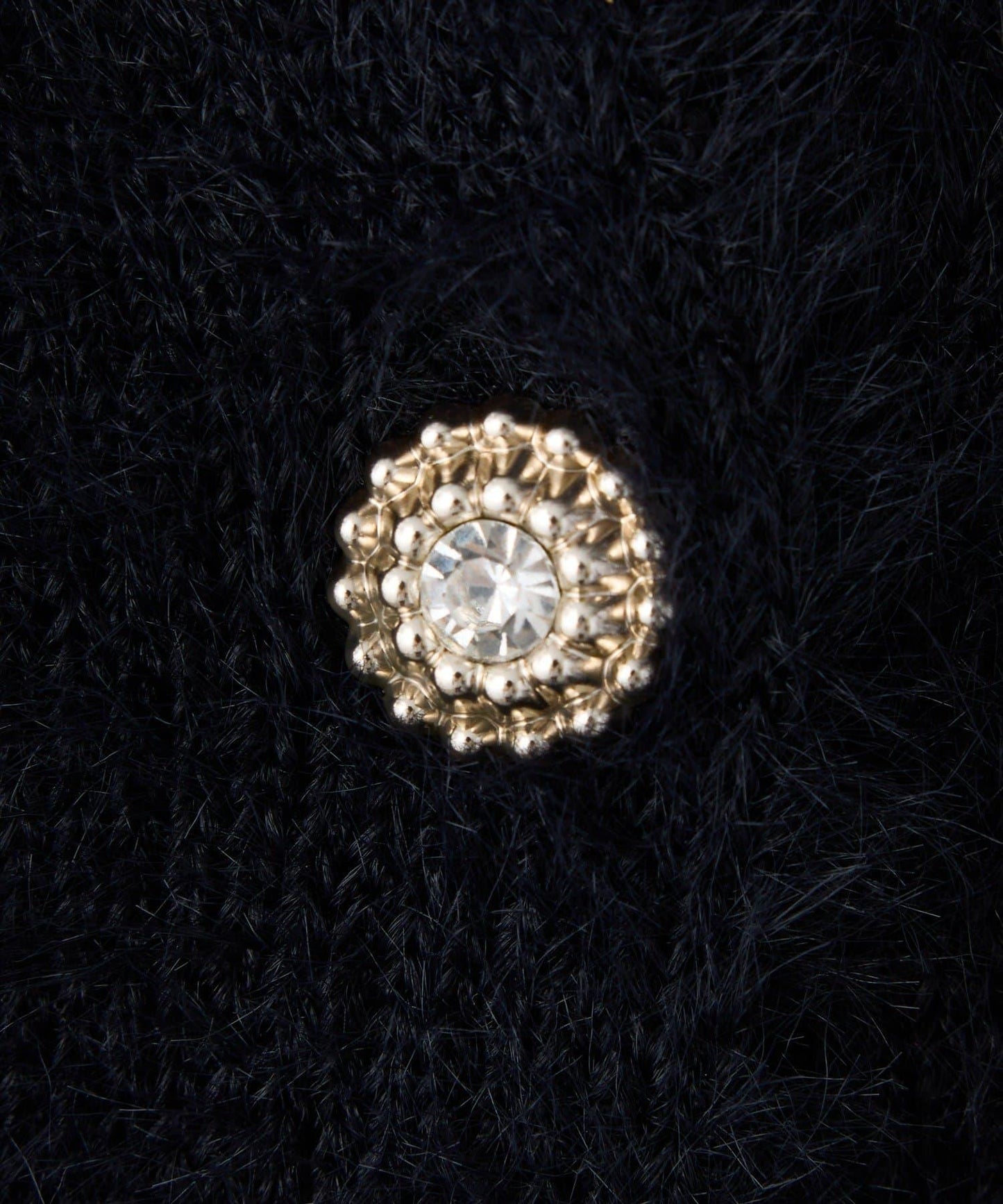 【PremiumOrder】寶石裝飾毛絨長款開衫