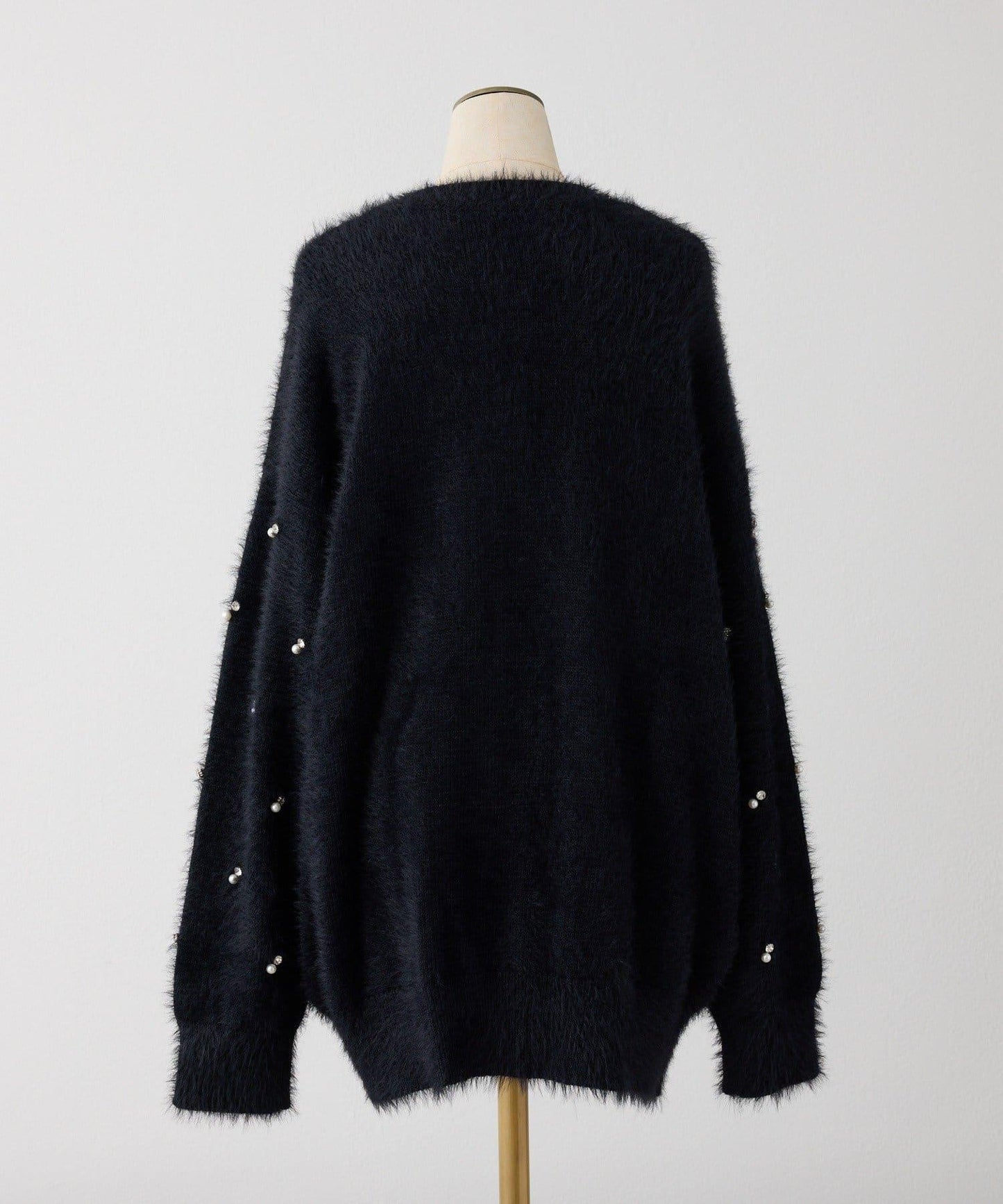 【PremiumOrder】寶石裝飾毛絨長款開衫