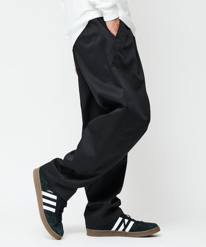 寬鬆版型斜紋打褶錐形褲