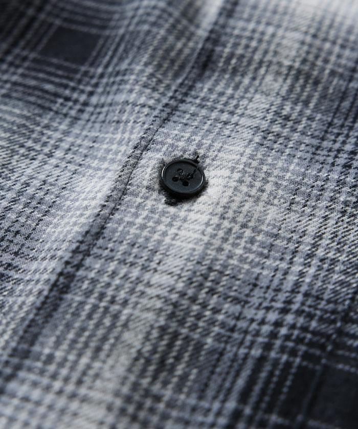 寬鬆版型漸變格紋法蘭絨襯衫