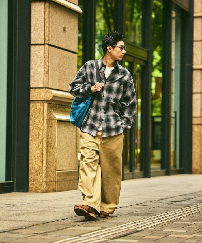 寬鬆版型漸變格紋法蘭絨襯衫