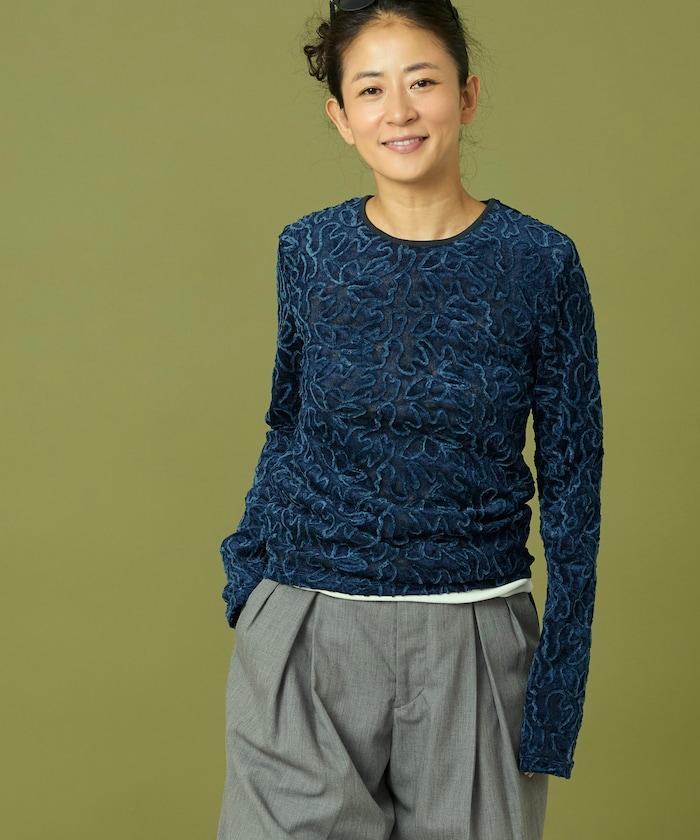 網紗天鵝絨上衣