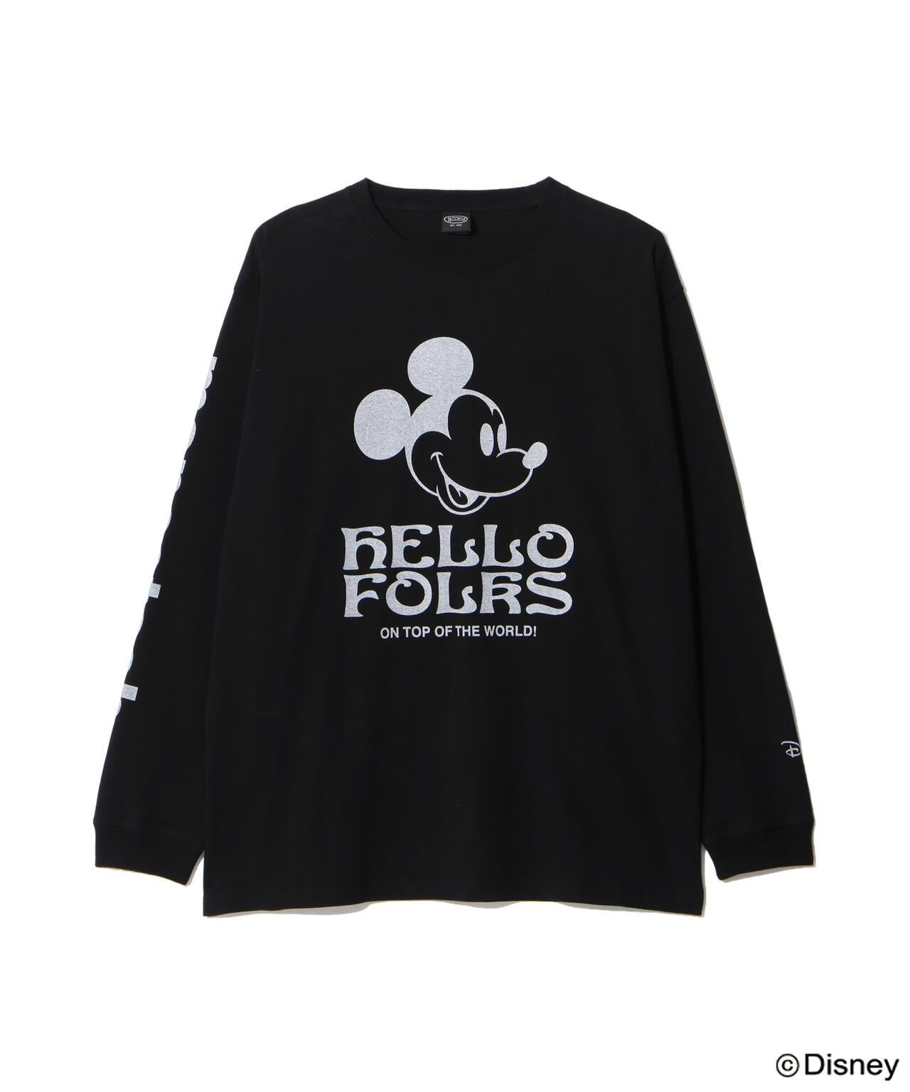MANASTASH MICKEY長袖T恤 HELLO FOLKS