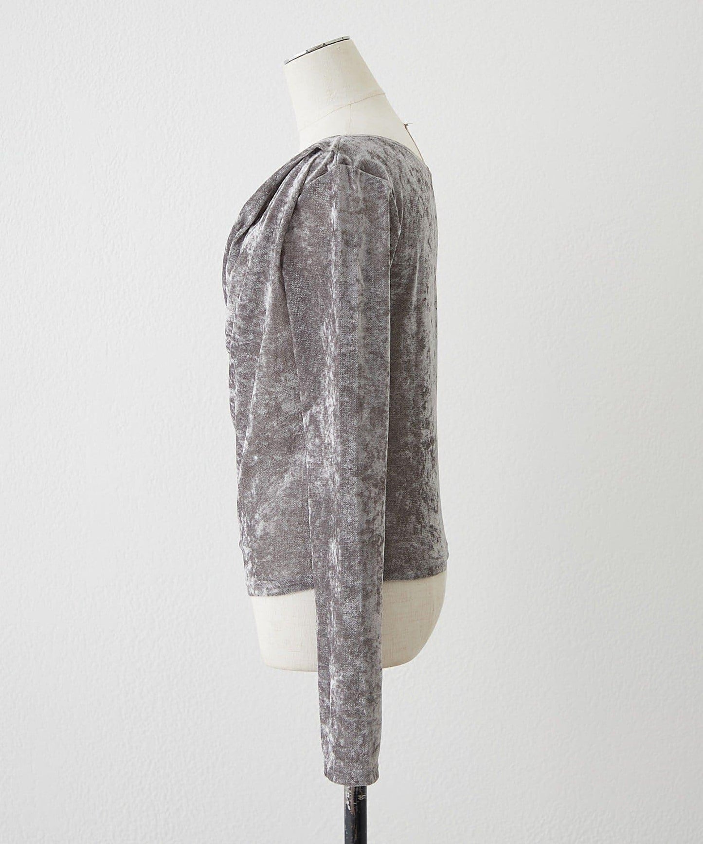 褶皺設計天鵝絨上衣