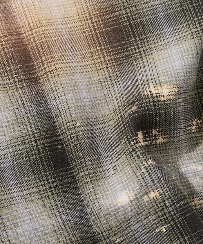 寬鬆版型 漂白工藝 漸變格紋 法蘭絨襯衫