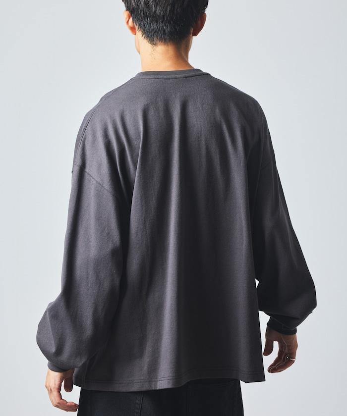 9盎司重磅寬鬆版型亨利領長袖T恤/重磅/長袖T恤