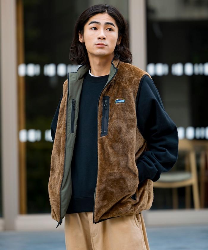 寬鬆版型尼龍羊羔絨雙面穿拉鍊馬甲