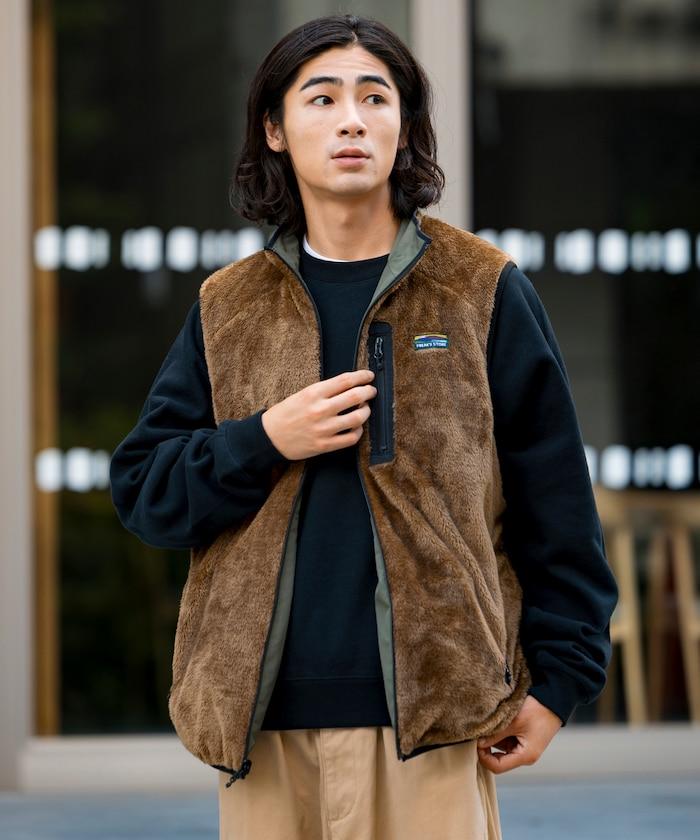 寬鬆版型尼龍羊羔絨雙面穿拉鍊馬甲