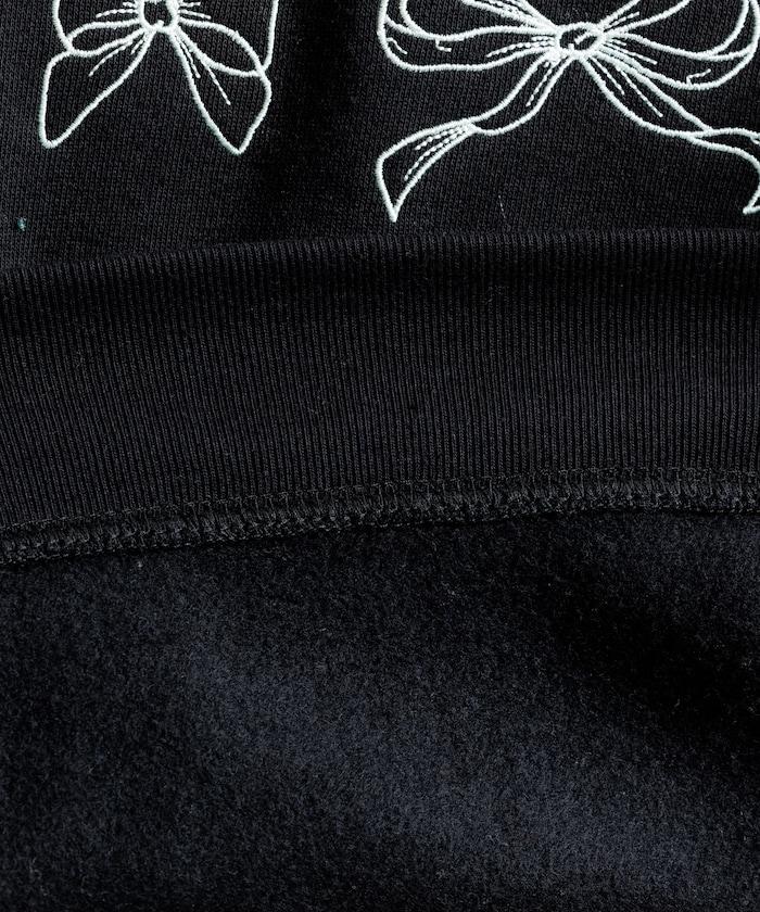 蝴蝶結刺繡圓領衛衣