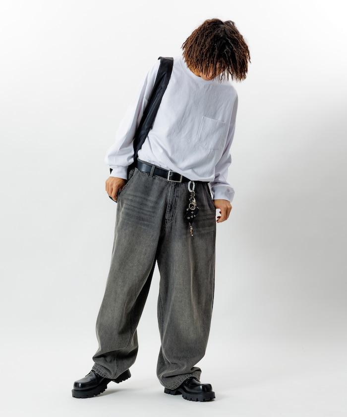 寬鬆版型桶形牛仔褲 / 水洗工藝 / 過染工藝