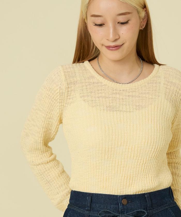 粗斜紋羅紋芭蕾領針織衫