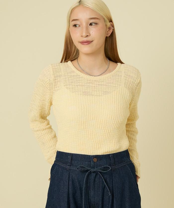 粗斜紋羅紋芭蕾領針織衫