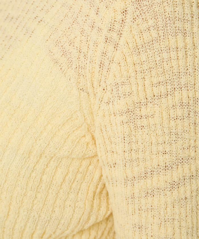 粗斜紋羅紋芭蕾領針織衫