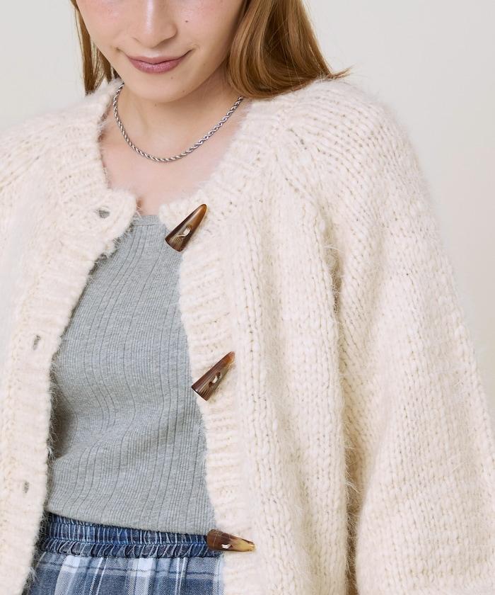 粗紡低密度短款針織開衫