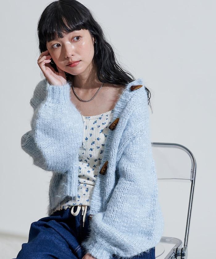 粗紡低密度短款針織開衫