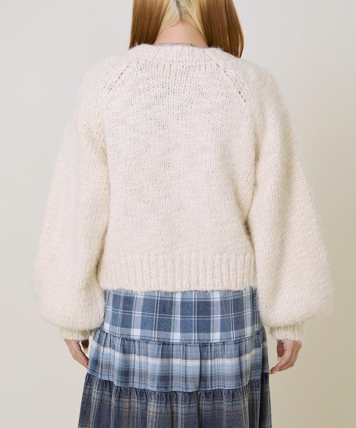 粗紡低密度短款針織開衫