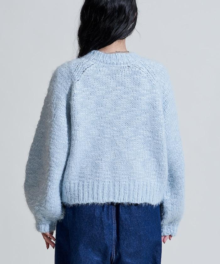 粗紡低密度短款針織開衫