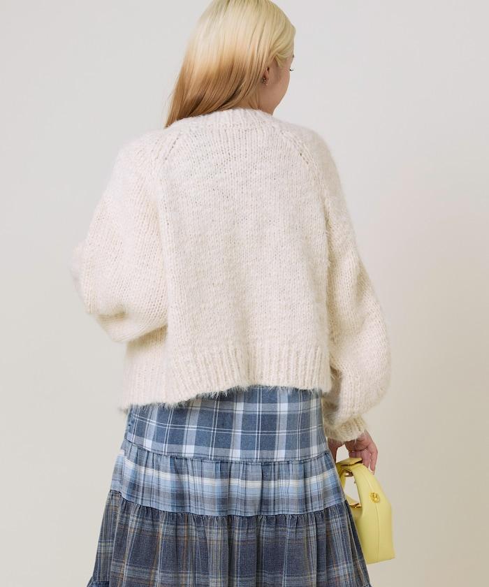 粗紡低密度短款針織開衫