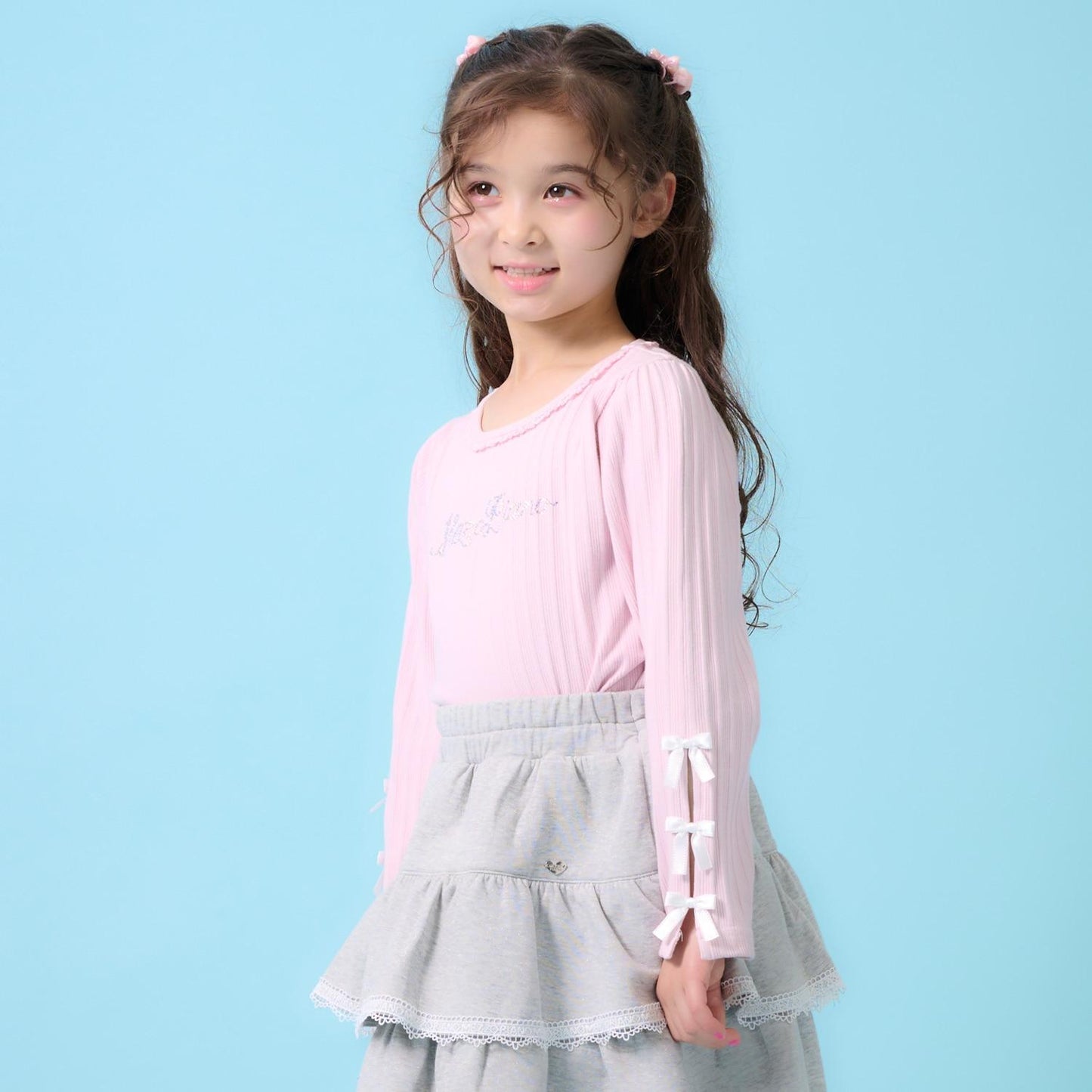 水鑽標誌羅紋長袖T恤