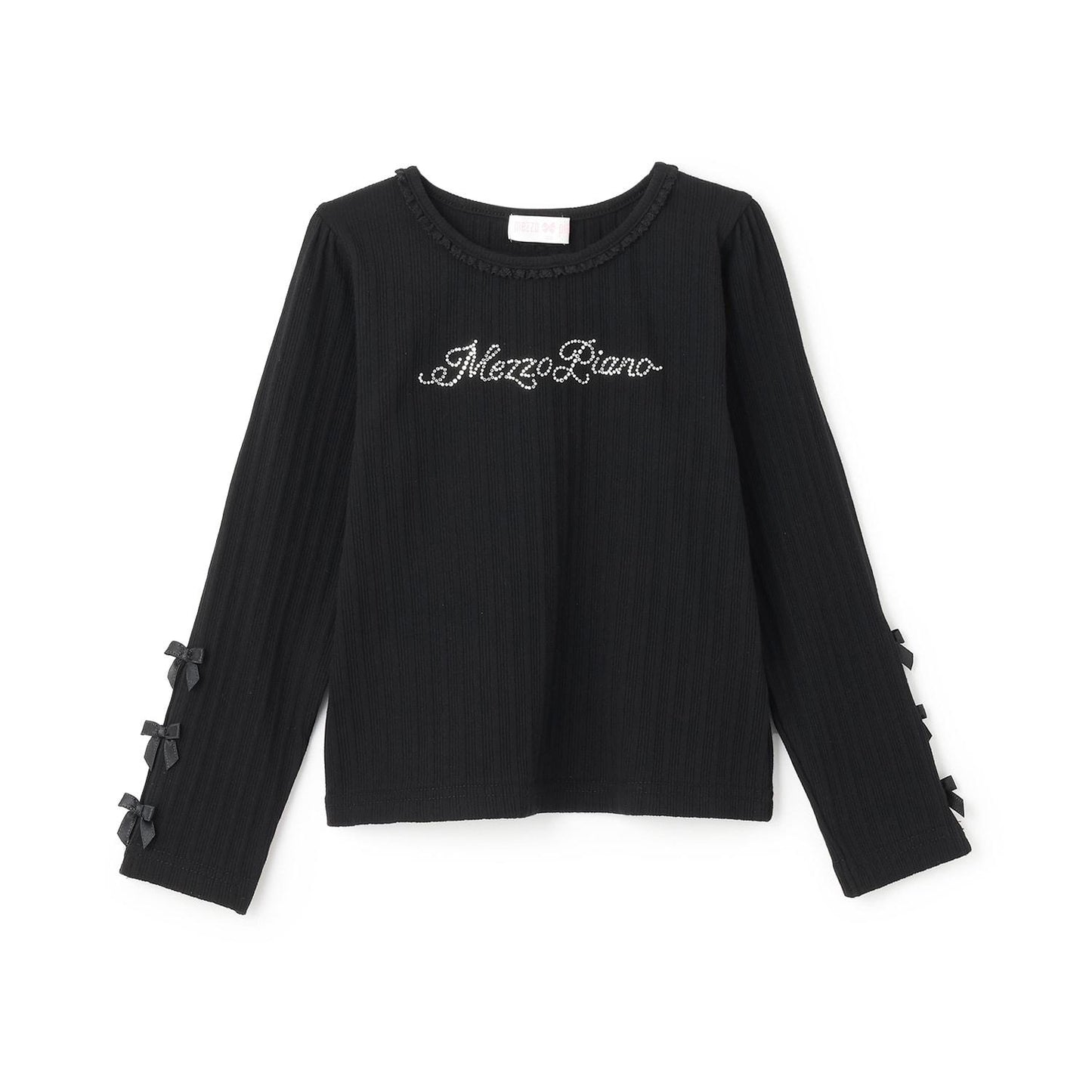 水鑽標誌羅紋長袖T恤