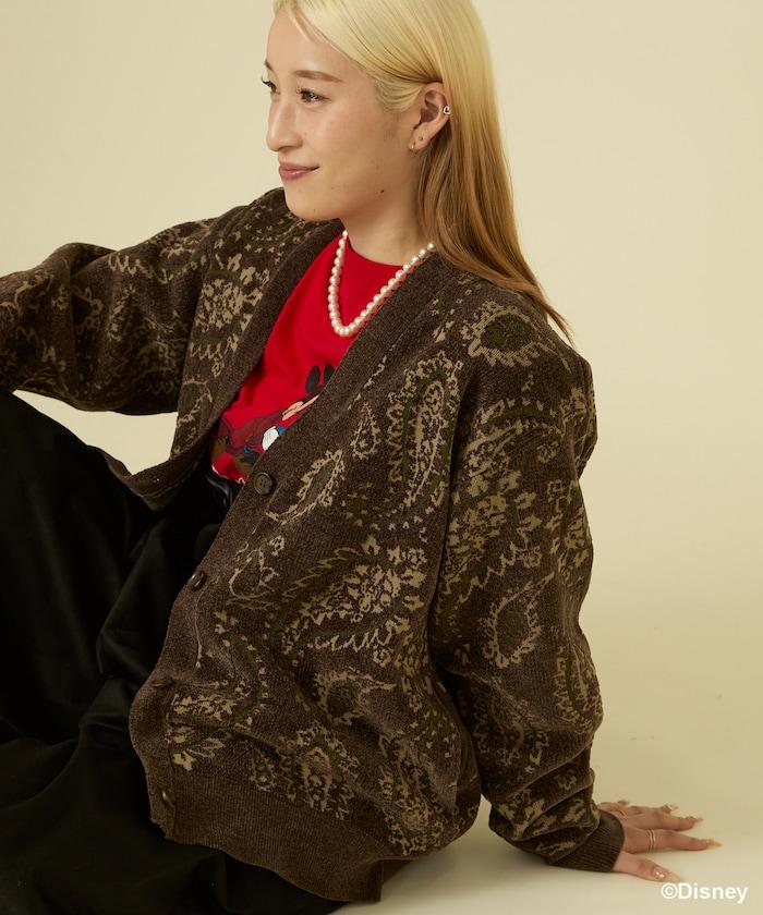 佩斯利花紋針織開衫