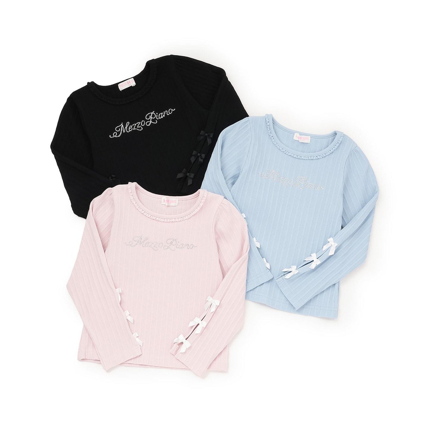 水鑽標誌羅紋長袖T恤