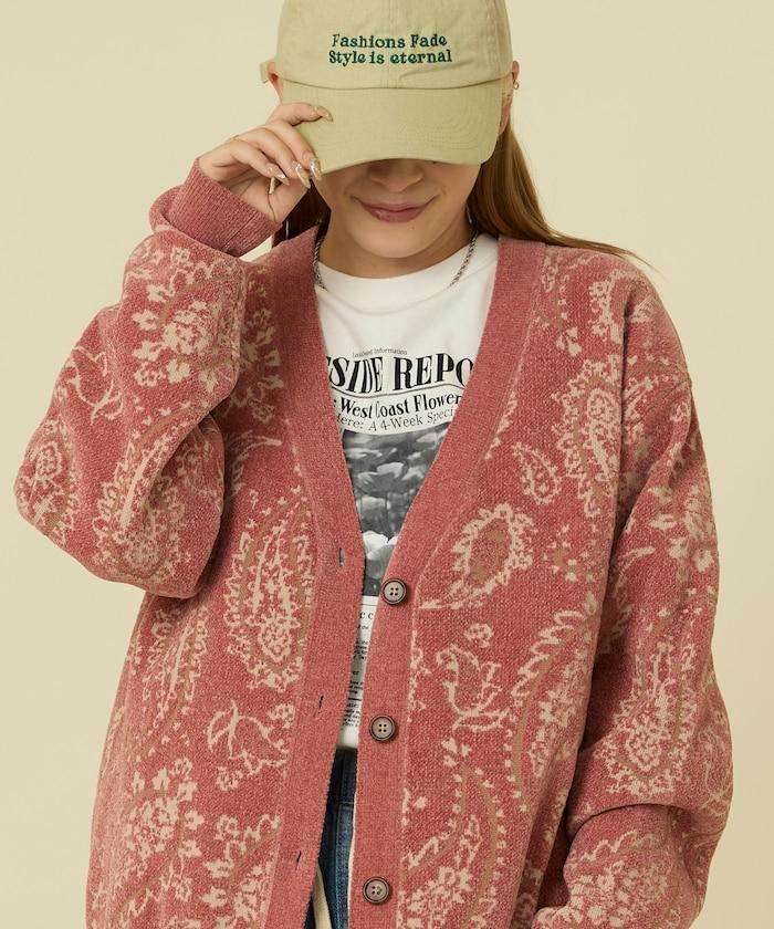 佩斯利花紋針織開衫