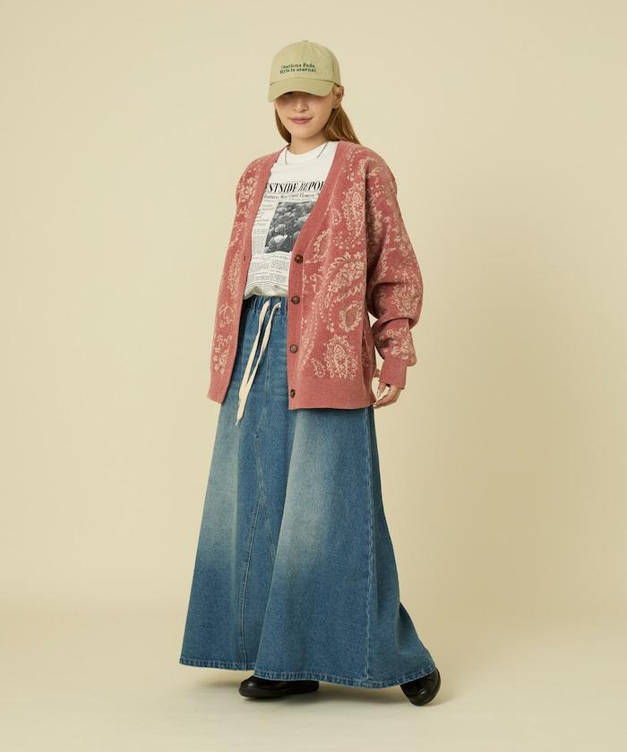 佩斯利花紋針織開衫