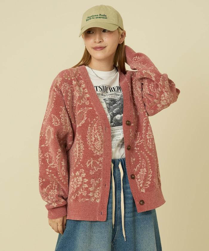 佩斯利花紋針織開衫