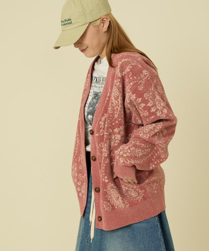 佩斯利花紋針織開衫