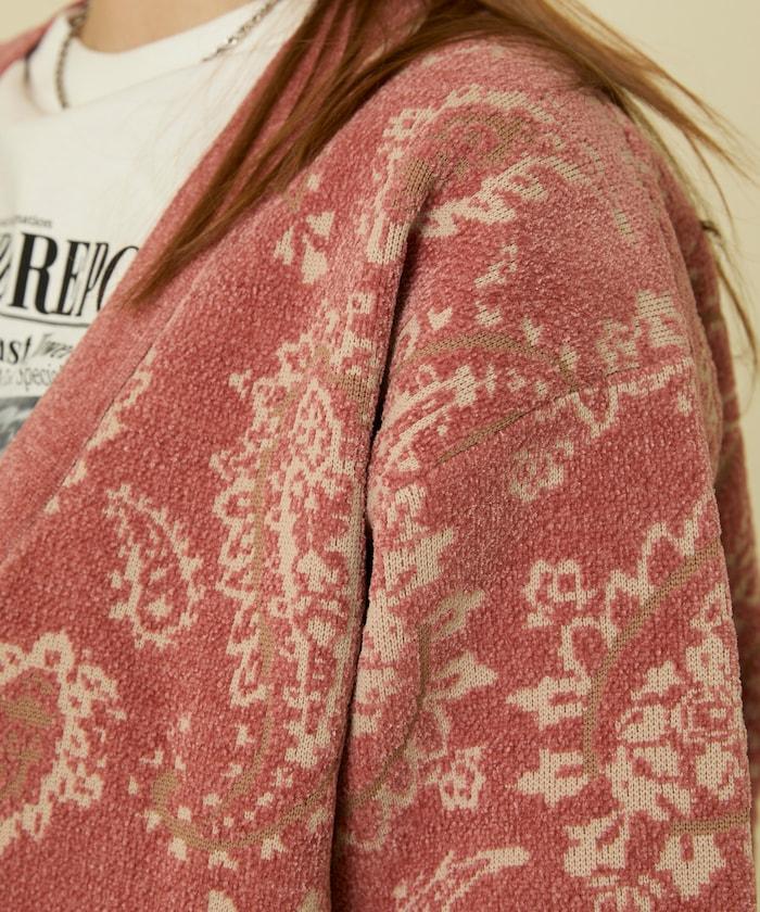 佩斯利花紋針織開衫