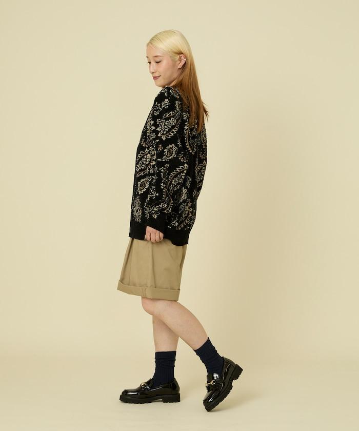 佩斯利花紋針織開衫