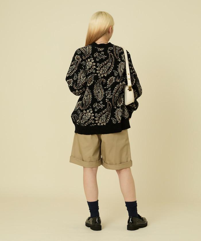 佩斯利花紋針織開衫