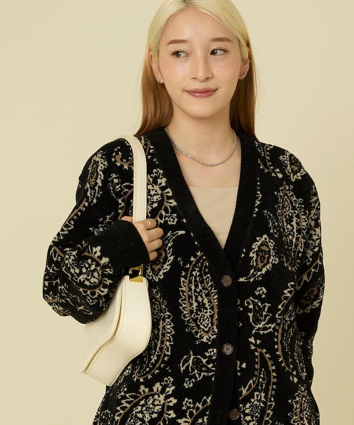 佩斯利花紋針織開衫