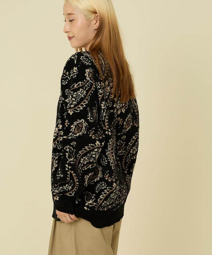 佩斯利花紋針織開衫