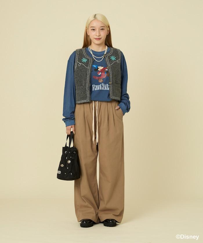 西部風格珠飾針織馬甲/金屬紐扣馬甲