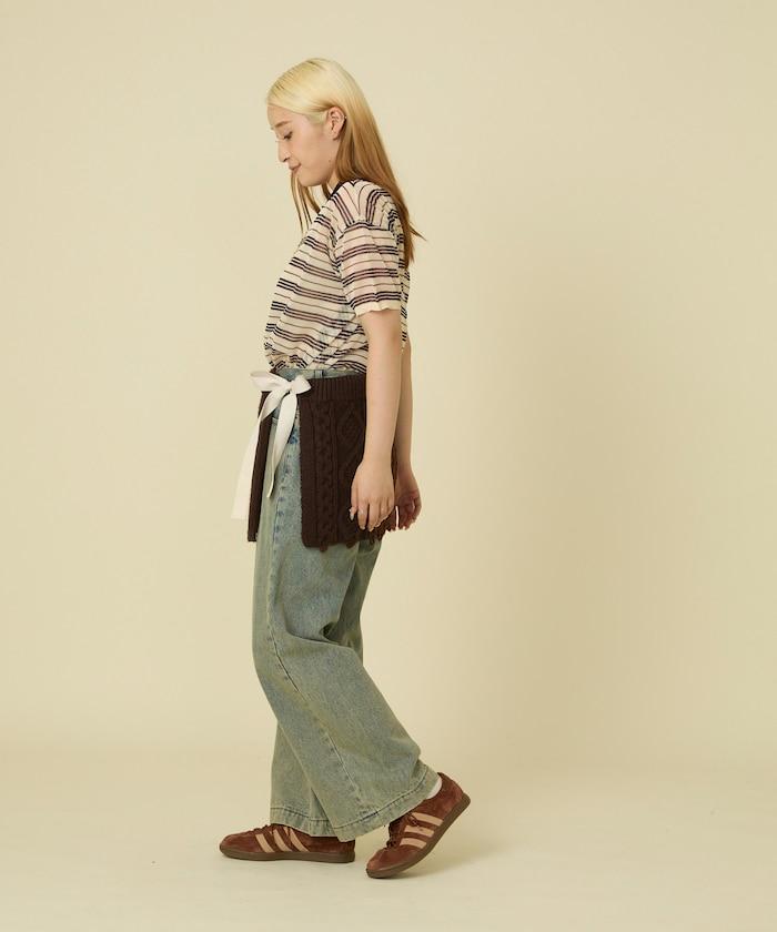 仿舊風格麻花多層圍裹半身裙