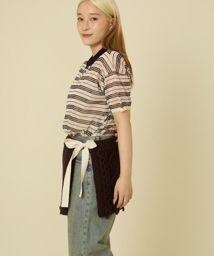 仿舊風格麻花多層圍裹半身裙