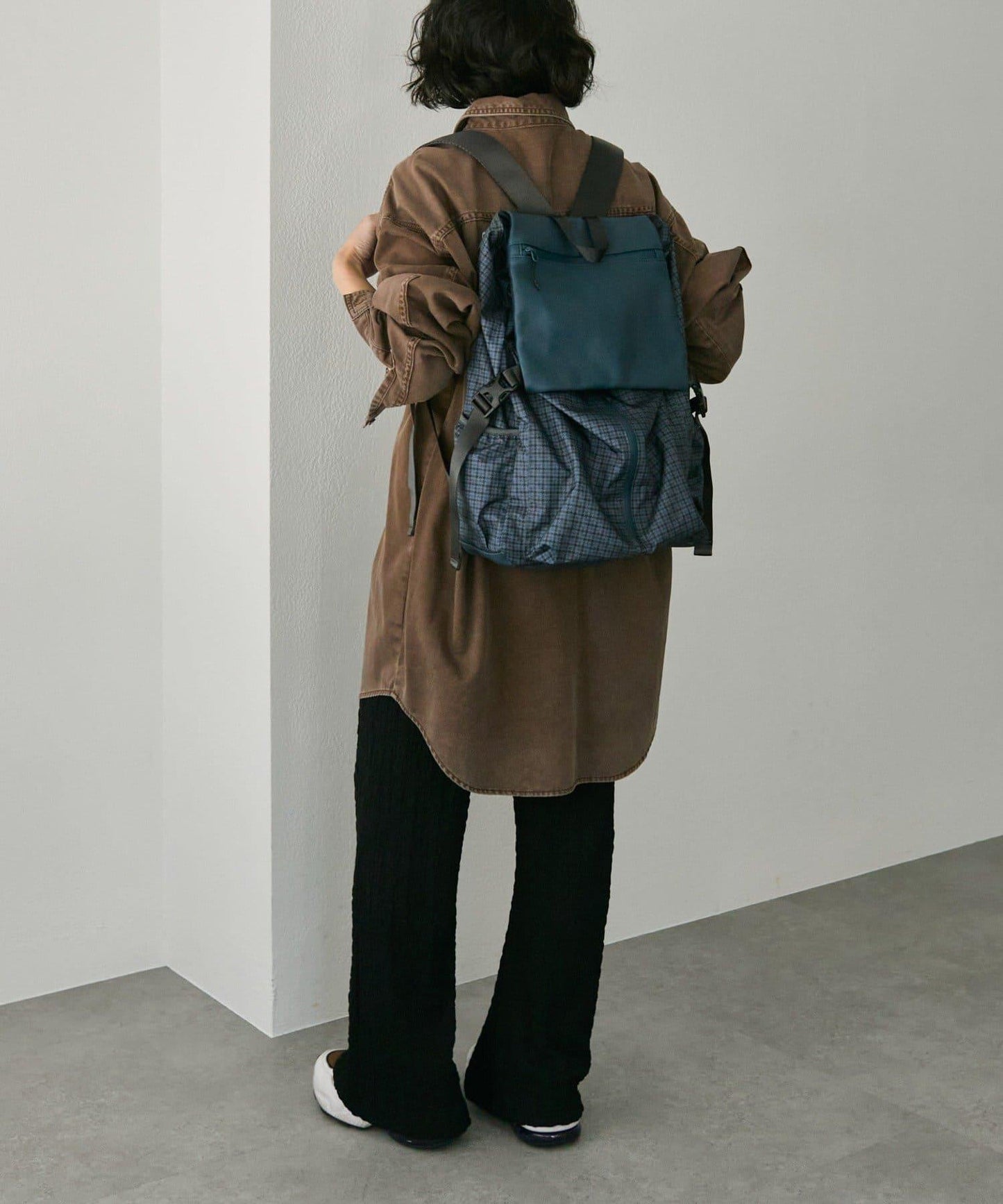 【BURLAPOUTFITTER×ear】1、2晚旅行用/約16升大容量/防潑水/男女通用/皮革拼接輕便雙肩包