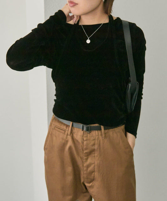 《伸縮性/疊穿》天鵝絨上衣【SUM1 STYLE(スミスタイル)】