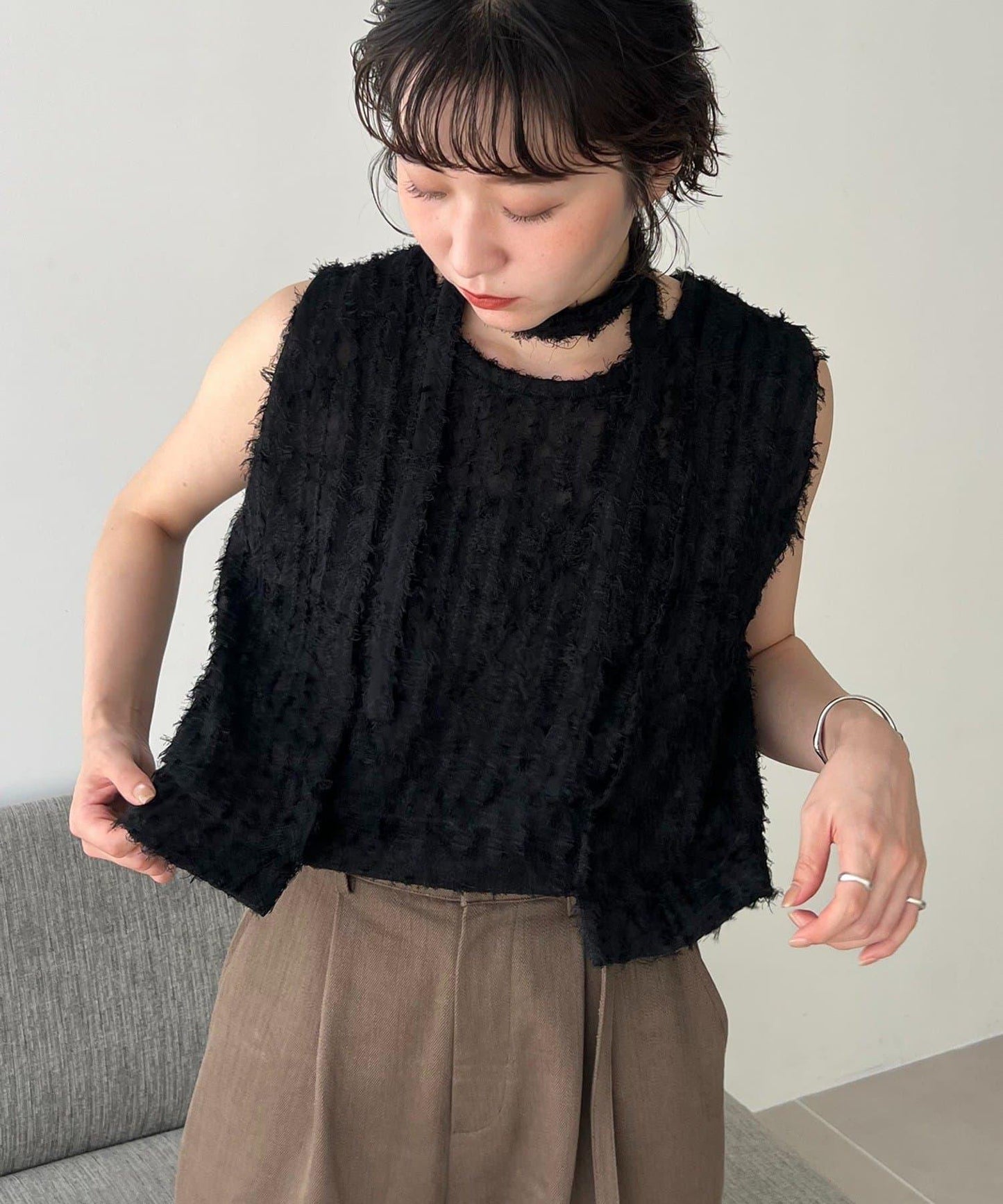 【CAPRICIEUX LE'MAGE】【yao企畫】提花項圈背心