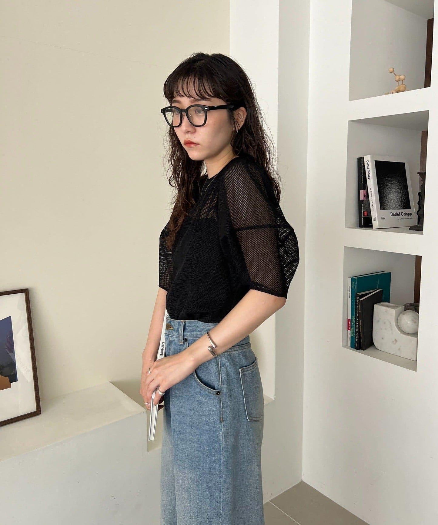 【CAPRICIEUX LE'MAGE】【yao企畫】網紗泡泡袖喇叭上衣